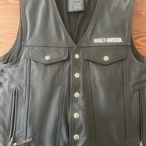 Harley-Davidson Black Motorcycle Vest Genuine Leather